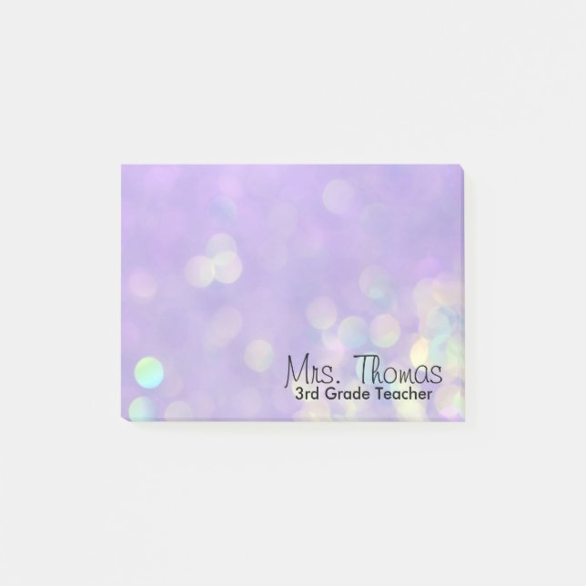Notas Post-it® Bokeh Post It Notes 4x3 (Púrpura) (Anverso)