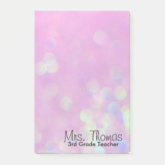 Notas Post-it® Bokeh Post It Notes 4x6 (Rosa)
