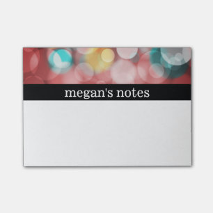 Notas Post-it® Bokeh rojo colorido