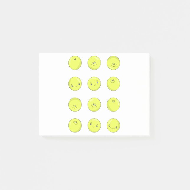 Notas Post-it® Bolas Amarillas Felices (Anverso)