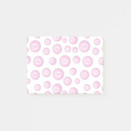 Notas Post-it® Bolas de Bingo Novedad rosa y blanca