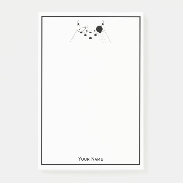 Notas Post-it® Bolas de boliche y pines deportivos (Anverso)