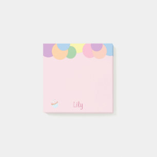 Notas Post-it® Bolas de Cumpleaños con Nombre y Cupcake