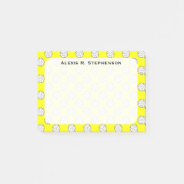 Notas Post-it® Bolas de voleibol con monograma Amarillo