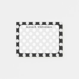 Notas Post-it® Bolas de voleibol con monograma en negro