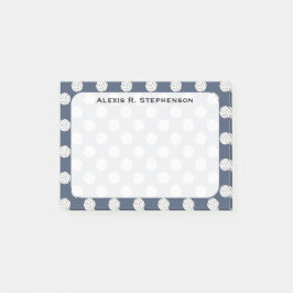 Notas Post-it® Bolas de voleibol Monograma Azul Vaquero