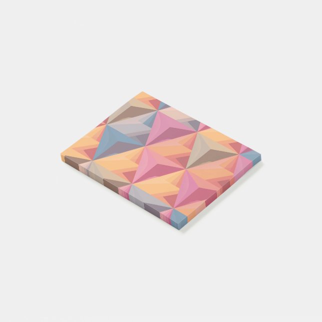 Notas Post-it® Bold Geometric Triangle Pattern  (En perspectiva)