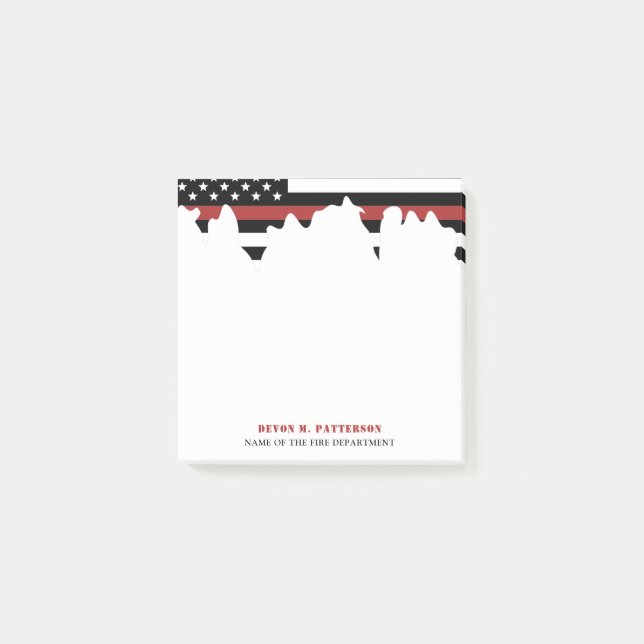 Notas Post-it® Bombero personalizado Departamento de bomberos del (Anverso)