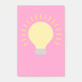 Notas Post-it® Bombilla de luz amarilla rosa vibrante