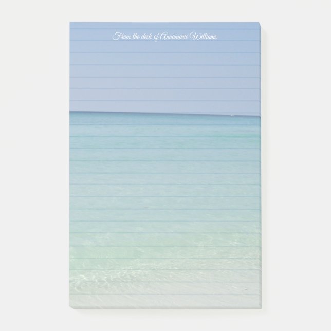 Notas Post-it® Bonito Beach Personalizado Lined (Anverso)