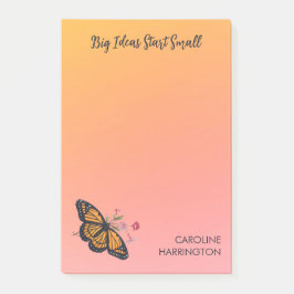 Notas Post-it® Bonito de mariposa monarca naranja Inspiradora