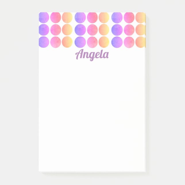Notas Post-it® bonito de puntos pastel personalizado personalizad (Anverso)