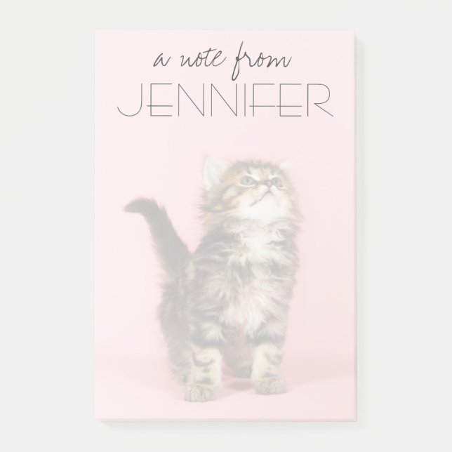 Notas Post-it® Bonito en Kitten Rosa (Anverso)