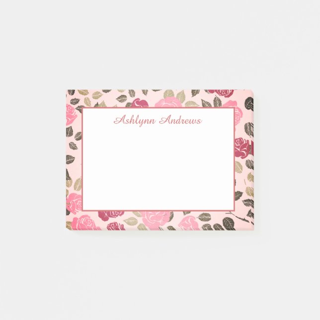 Notas Post-it® Bonito floral (Anverso)