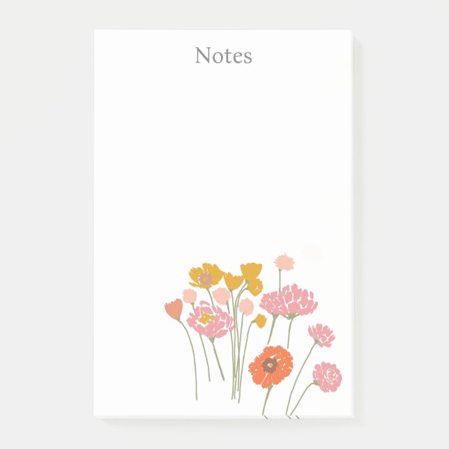 Notas Post-it® Bonito floral moderna (Anverso)