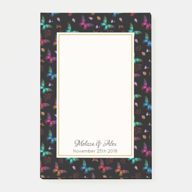 Notas Post-it® Bonito Jewel Tone Butterflies sobre Personalizado  (Anverso)