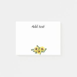Notas Post-it® Bonito Modelo de Arreglo de Girasol Amarillo