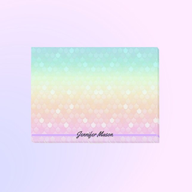 Notas Post-it® Bonito Pastel Mermaid Nombre personal Añadir (Subido por el creador)