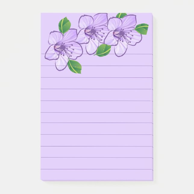 Notas Post-it® Bonito Púrpura Flor (Anverso)