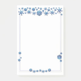 Notas Post-it® Bonito Purpurina Azul Invierno Navidades de copas 