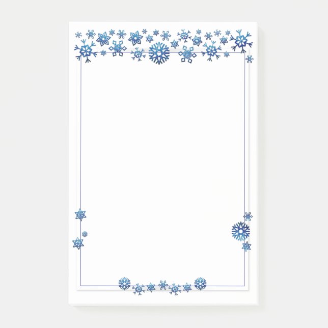 Notas Post-it® Bonito Purpurina Azul Invierno Navidades de copas  (Anverso)