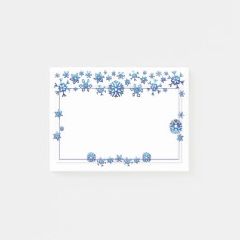 Notas Post-it® Bonito Purpurina Azul Invierno Navidades de copas 