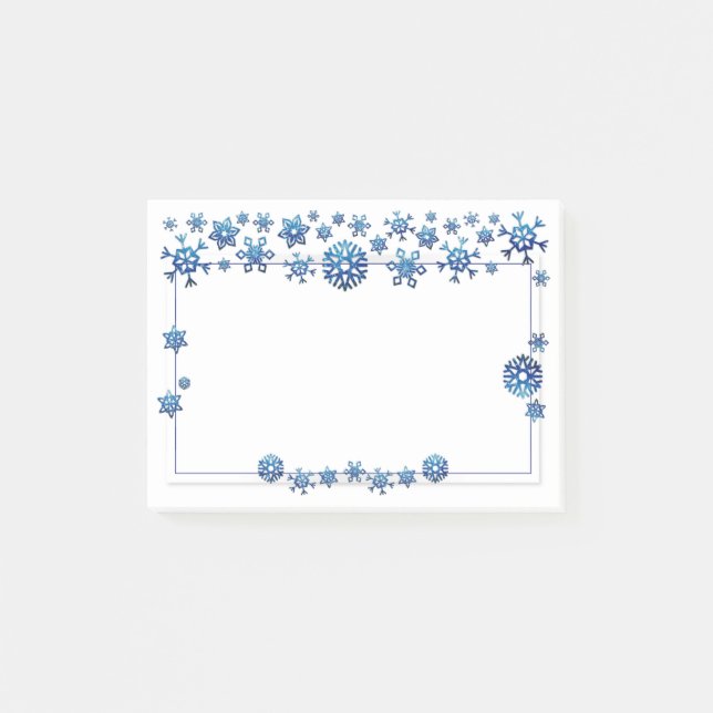 Notas Post-it® Bonito Purpurina Azul Invierno Navidades de copas  (Anverso)