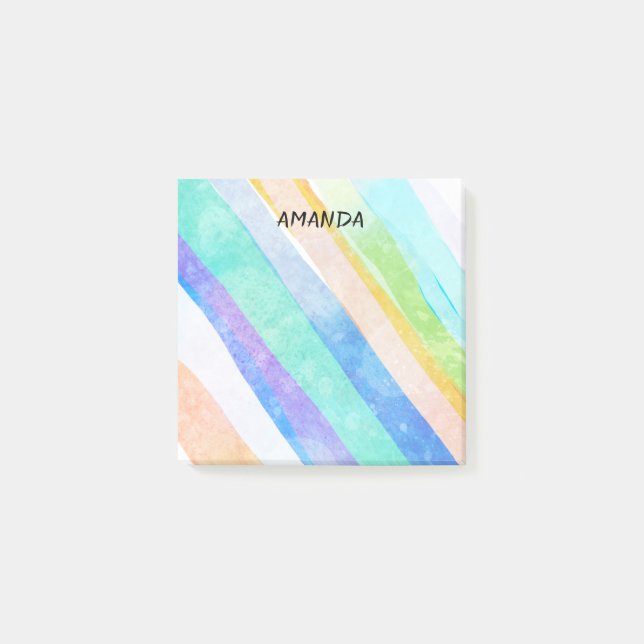 Notas Post-it® bonito rayas de acuarela personalizado publicar no (Anverso)