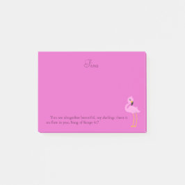Notas Post-it® Bonito rosa Flamingo Biblia Verso