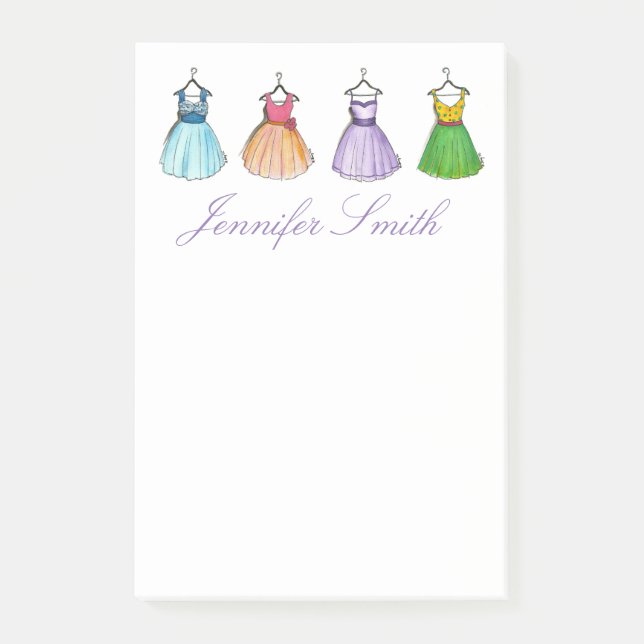 Notas Post-it® Bonito Vestidos Retro Fashionista Vintage (Anverso)