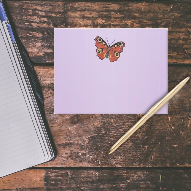 Notas Post-it® Bonito Vivid Monarch Butterfly Purple (Pretty monarch butterfly with abstract markings on light purple post it notes.)