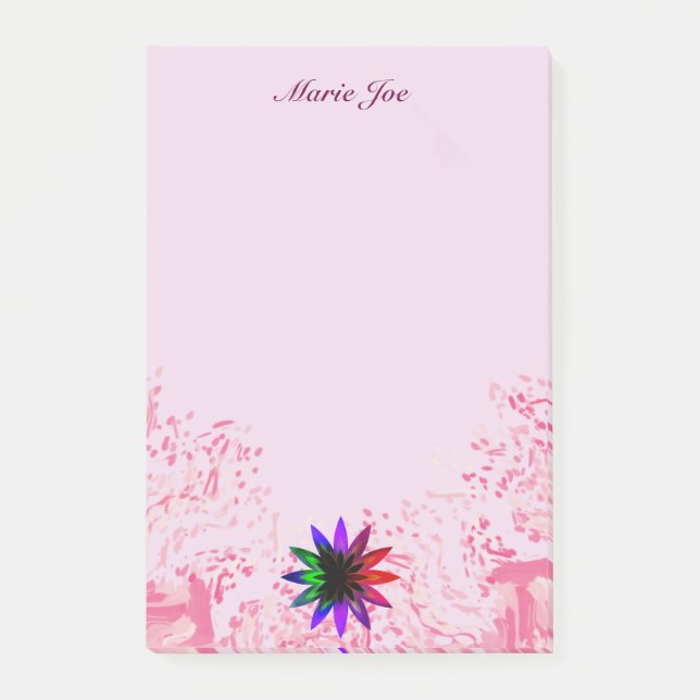 Notas Post-it® Bonito Watercolor Lotus Flower Boarder (Anverso)