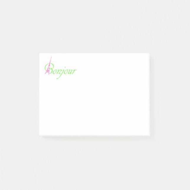 Notas Post-it® Bonjour (Anverso)