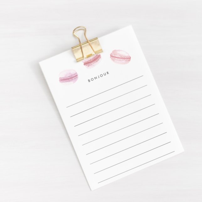 Notas Post-it® Bonjour | Macarons rosados en línea (Subido por el creador)