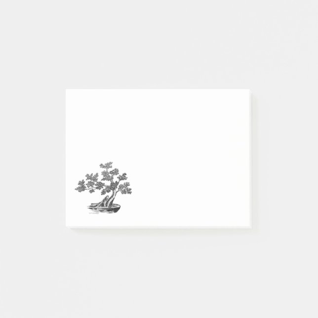 Notas Post-it® Bonsai - Estilo chino - blanco y negro (Anverso)