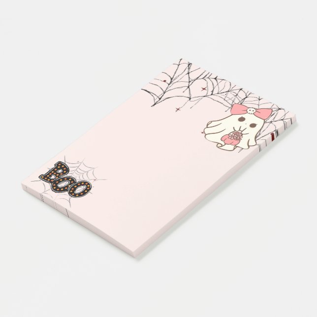Notas Post-it® Boo-tiful Notes — Sweet & Spooky Ghost Notepad (En perspectiva)