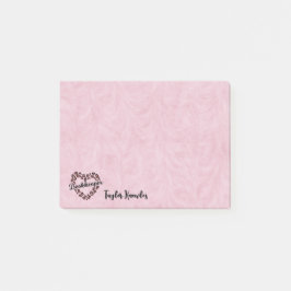 Notas Post-it® Bookkeeper Leopard Heart Frame Pink 4"x3"