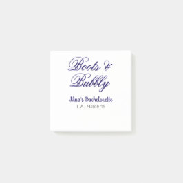 Notas Post-it® Boots & Bubble bachelorette party name purpleplace