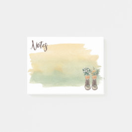 Notas Post-it® Boots de senderismo y flores silvestres
