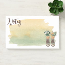 Notas Post-it® Boots de senderismo y flores silvestres