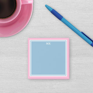 Notas Post-it® Bordados Monogramáticos de Bordes Rosados