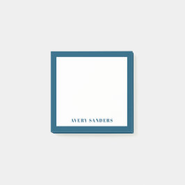 Notas Post-it® Borde Azul Simple Moderno Nombre