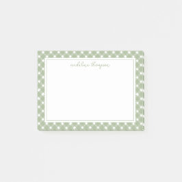 Notas Post-it® Borde Básico de Cuadros Escarcha Verde