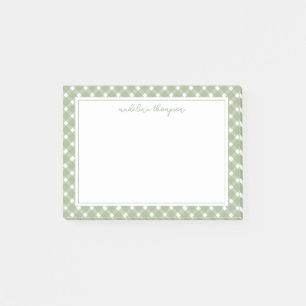 Notas Post-it® Borde Básico de Cuadros Escarcha Verde
