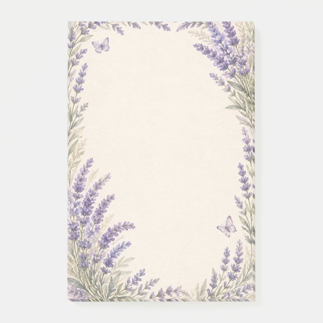 Notas Post-it® Borde Botánico de Lavanda (Anverso)