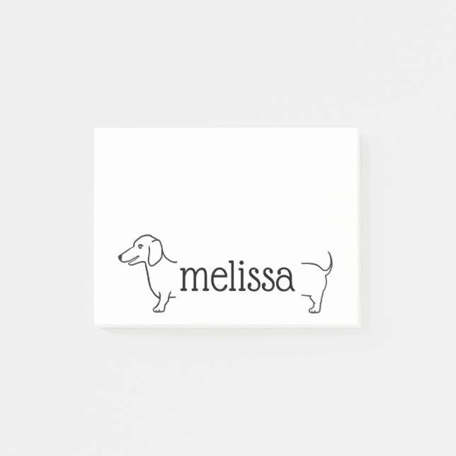 Notas Post-it® Borde de Dachshund| Plantilla de nombre personaliz (Anverso)