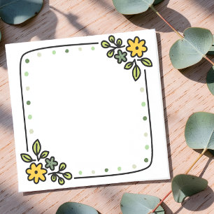 Notas Post-it® Borde de hoja botánica minimalista   Dibujado a ma