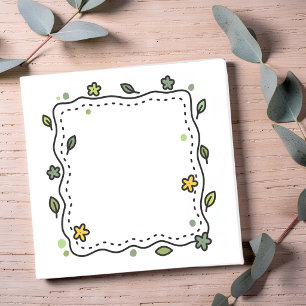 Notas Post-it® Borde de hoja botánica minimalista Dibujado a ma