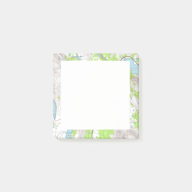 Notas Post-it® Borde de mapa topográfico (Anverso)