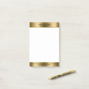 Notas Post-it® Borde de oro moderno minimalista